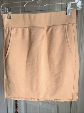 Women's Peach Mini Skirt - Casual Pull-On Style